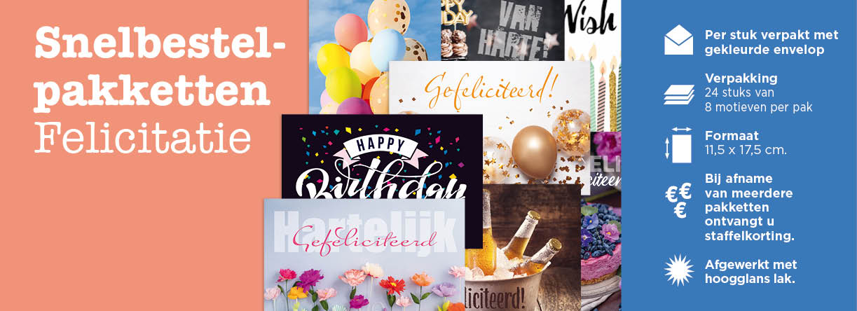 Kaartenkasteel Snelbestelpakket Felicitatiewenskaarten