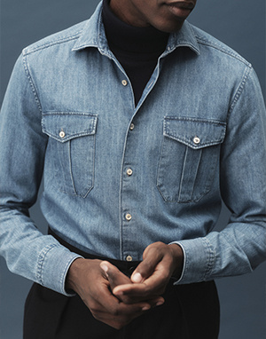 Stenströms blauw slim fit overhemd