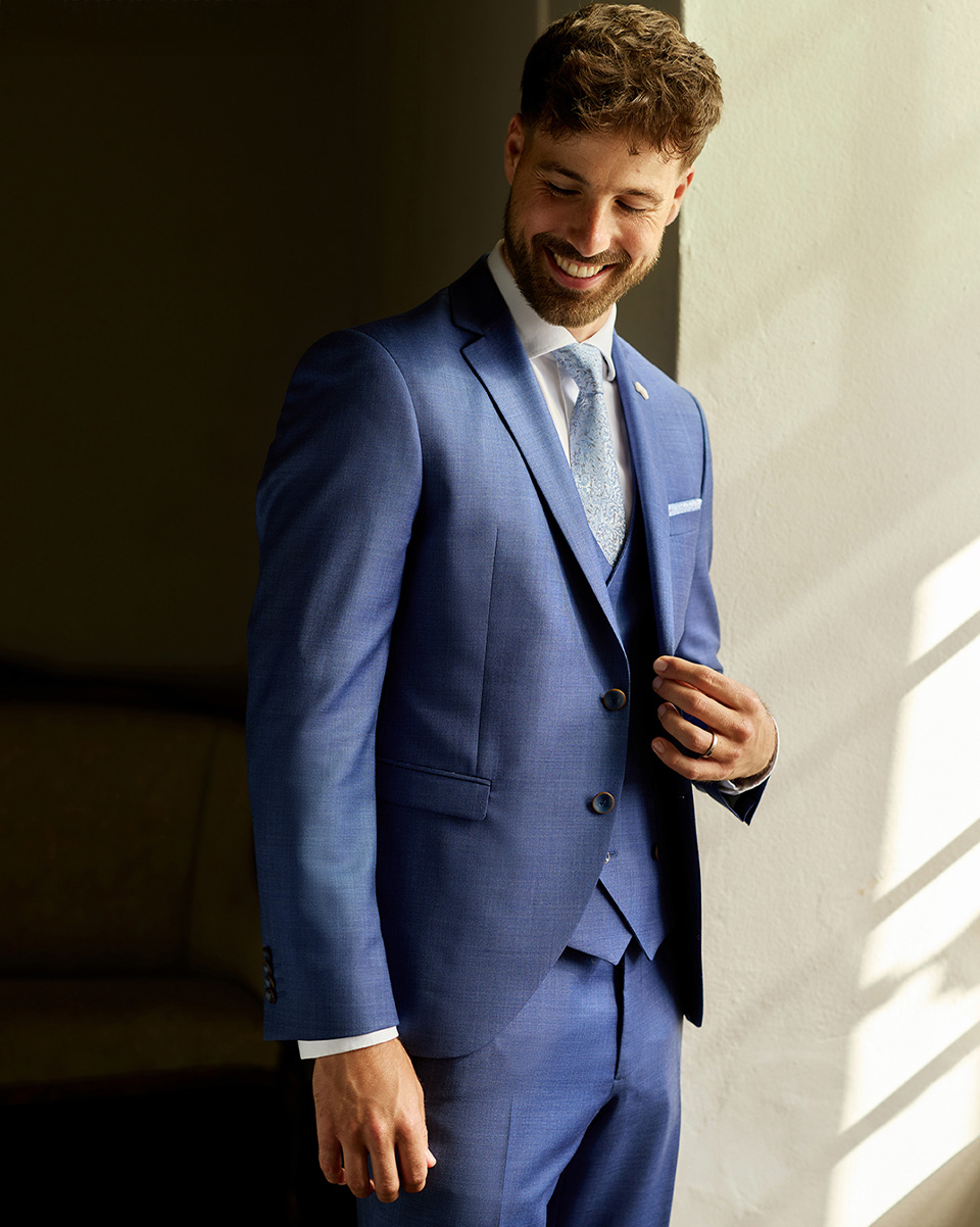 trouwpak heren Blauw dredelig