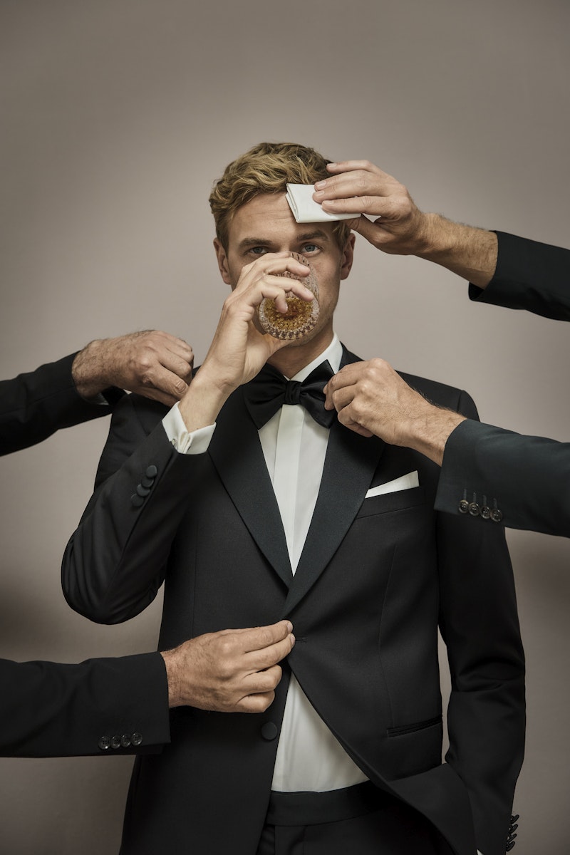 Heren blazer met overhemd voor kerstborrel