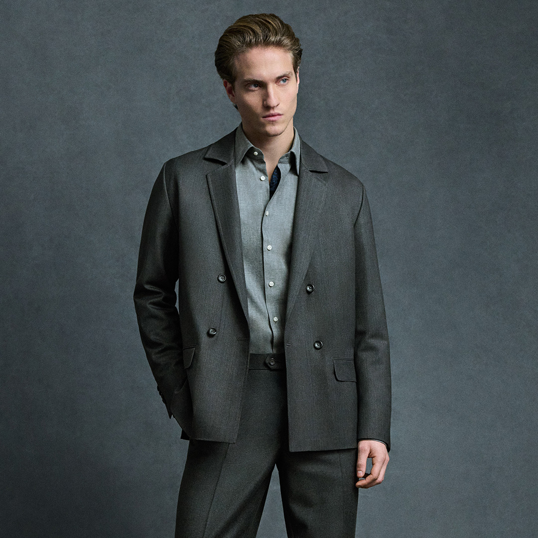 Heren in feestkleding grote maat met colbert en overhemd