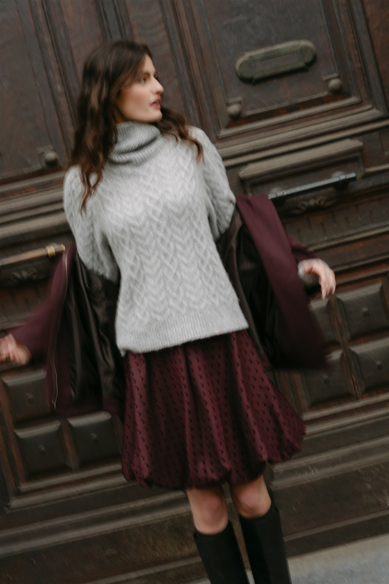 Funky knitwear: grofgebreide trui in pasteltint voor herfst/winter 2026
