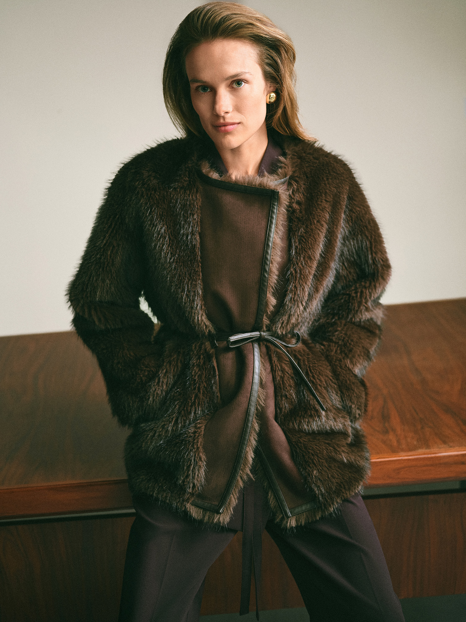 Teddy- en shearlingjas dames in ecru en bruin, wintertrend 2026