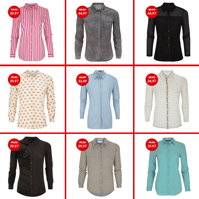 9 x blouses voor vrouwen in de SALE