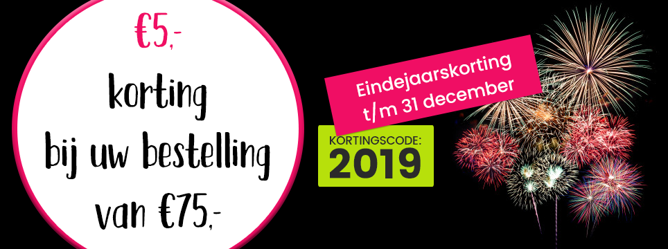 €5 eindejaarskorting vanaf €75,-!