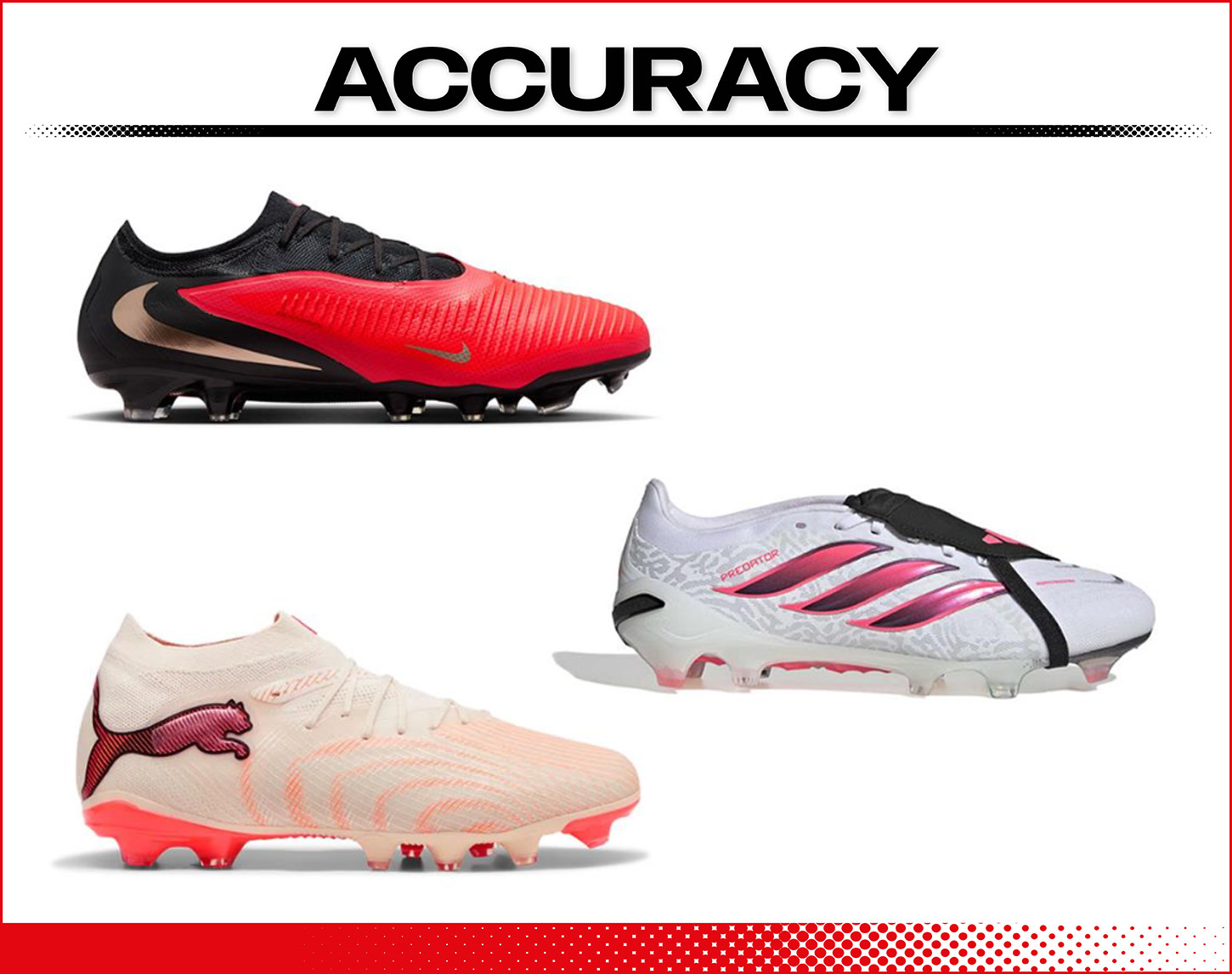 3 verschillende voetbalschoenen