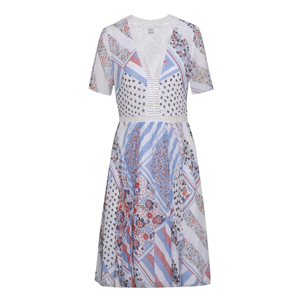 Tommy X Gigi patchwork tea silk dress