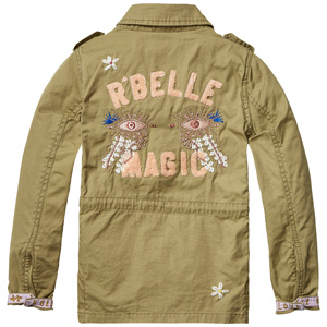 Scotch R'belle legergroen jacket met patches