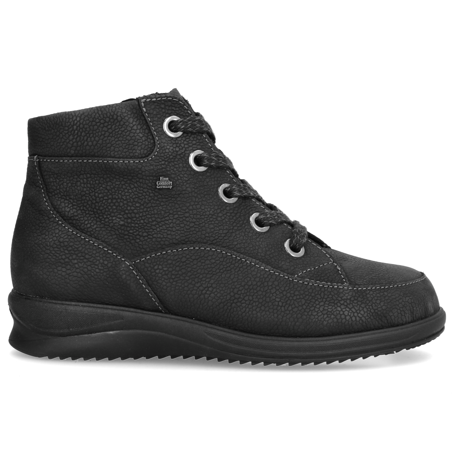 Zwarte halfhoge Finn Comfort veterboot
