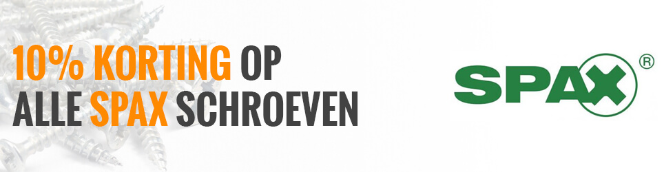 Nu 10% korting op alle SPAX schroeven