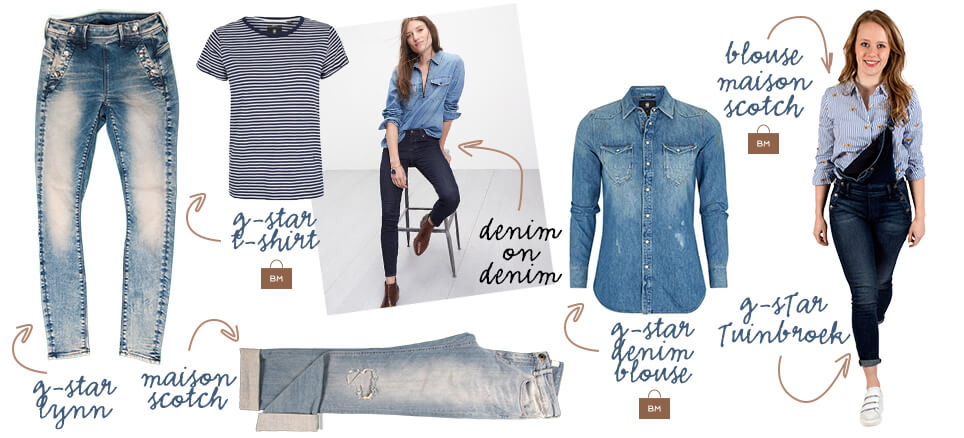 Denim inspiratie g-star, maison scotch