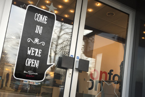 Openingstijden ingang winkel