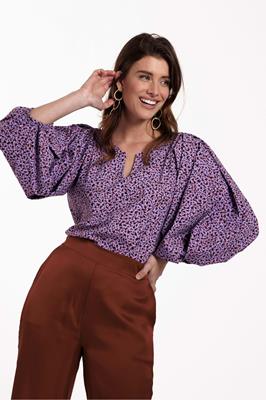Studio Anneloes Frederiqa Little Cheeta Blouse 08898 Cool Lilac/Black