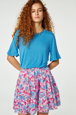 Fabienne Chapot T-Shirt met Glitters CLT-298-TSH-SS24 Azure Blue