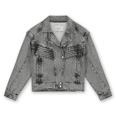 Homage Detachable Sleeves Denim Jacket Grijs