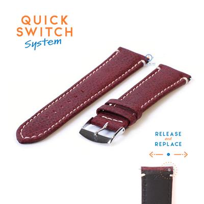 Horlogeband 22mm bordeaux