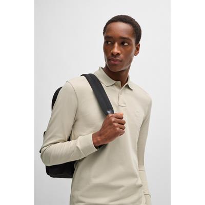 BOSS Polo Slim Fit  met logopatch 50507704 Passerby Licht Beige