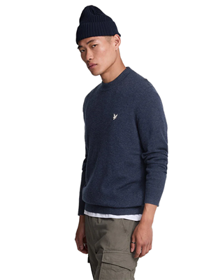 Lyle & Scott Cashmere Blend Trui met ronde hals kn2142v.midnight navy