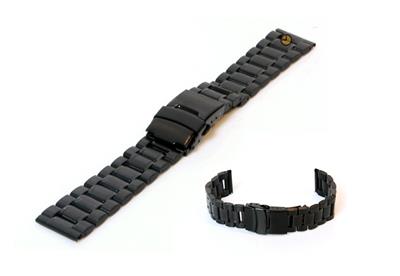 Horlogeband 16mm staal zwart