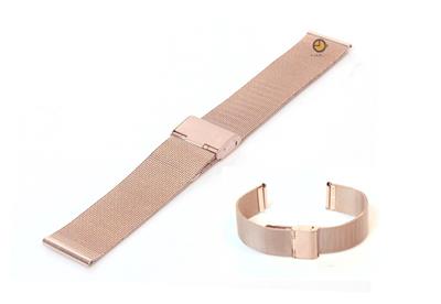 Milanese horlogeband 18mm rose goud fijn