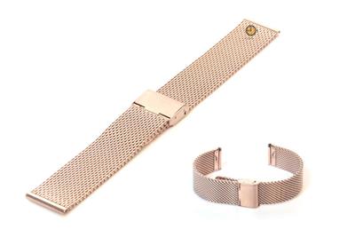 Milanese horlogeband 18mm rose goud
