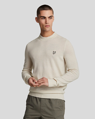 Lyle & Scott Cashmere Blend Trui met ronde hals kn2142v.Discovery Khaki