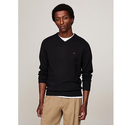 Tommy Hilfiger Trui van kasjmiermix met V-hals 28047.dw5 desert sky Black