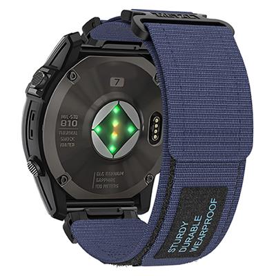 Garmin Fenix nylon QuickFit bandje met klittenband - blauw - 22mm