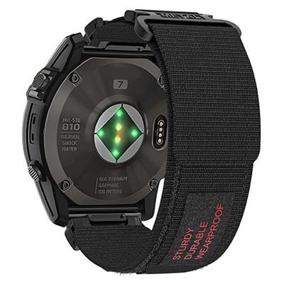 Garmin Fenix nylon QuickFit bandje met klittenband - zwart - 20mm