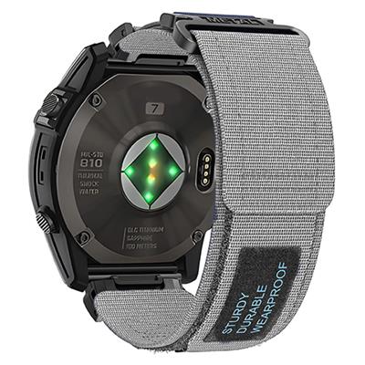 Garmin Fenix nylon QuickFit bandje met klittenband - grijs - 20mm