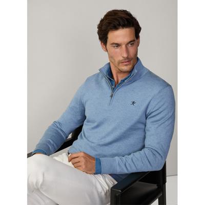 Hackett London Trui Kwartzip HM703317 Seeblue