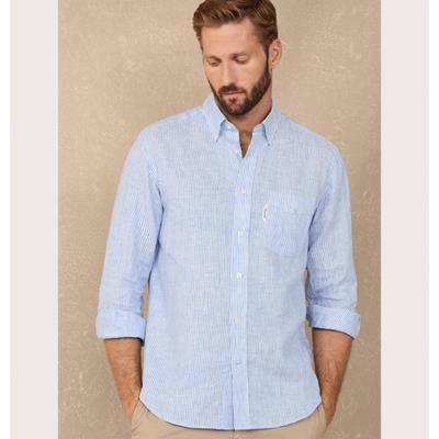 Façonnable overhemd streep FMfm301962.575 blauw