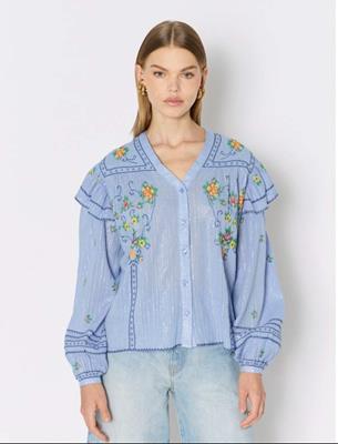 Berenice Blouse Carmencita Lichtblauw