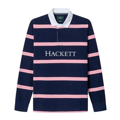 Hackett Striped Polo Sweater Heritage HM570848.591 Blauw Roze