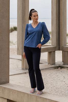 Studio Anneloes Flair bonded trousers | Dark blue