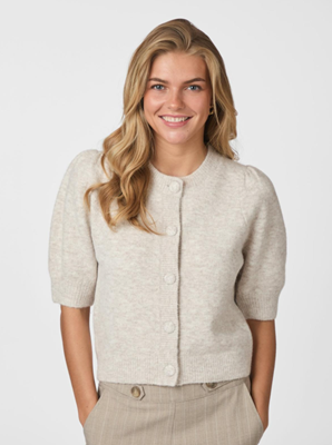 Neo Noir Trudy Knit Cardigan | Beige Melange
