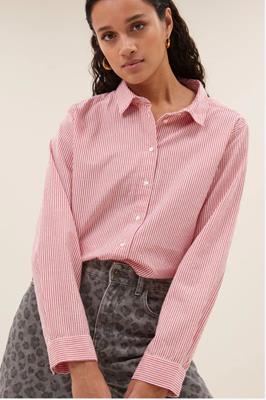 By Bar Flo Stripe Blouse | Red Pinstripe