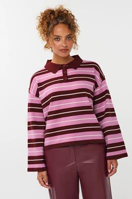Ydence Knitted Top Balou | Burgundy/pink