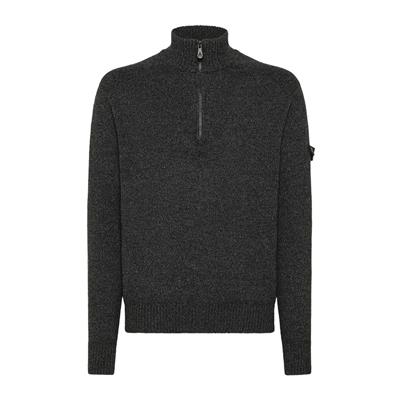 Peuterey Wol Blend Half Zip Sweater Braille03 Zwart