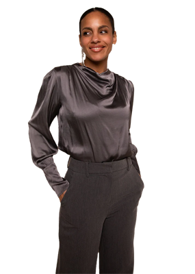 Freebird blouse Teske Wv-Vis-Satin-Str-25-3 Grijs