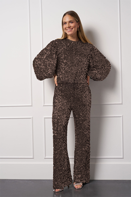 Studio Anneloes Blom 2way sequins top 13335 Espresso