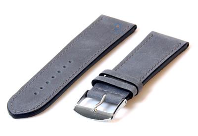 Horlogeband 24mm kalfsleer matgrijs