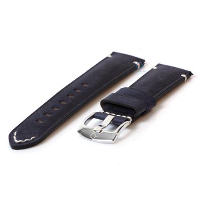 Vintage horlogeband 22mm marineblauw