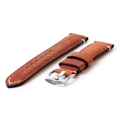 Vintage horlogeband 22mm bruin leer