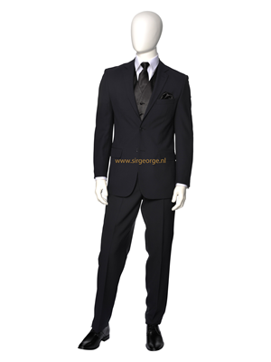 6-Delig marine blauw kostuum / gekleurd vest / stropdas black