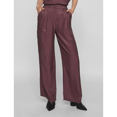 Vila High Waist Plooien Broek 14088907 Aubergine Roze