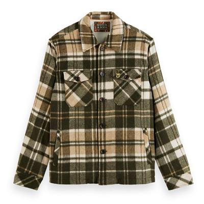 Scotch Wol Blended Overshirt Ruiten Jacket 174111.6481 Groen
