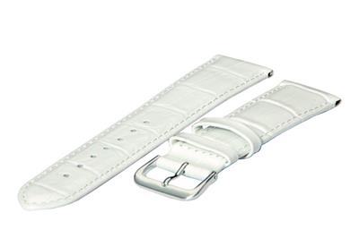 Horlogeband 20mm wit leer