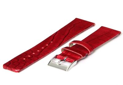 Horlogeband 20mm granaatrood glans