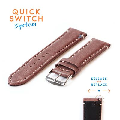 Horlogeband 22mm lichtbruin kalfsleer